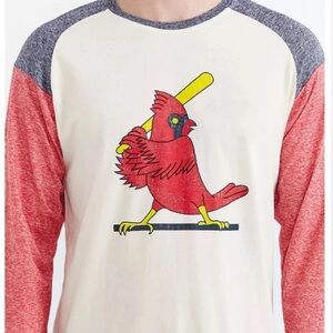 St Louis Cardinals Retro 3/4 Sleeve Raglan Tee Shirt Wright & Ditson Mens Small